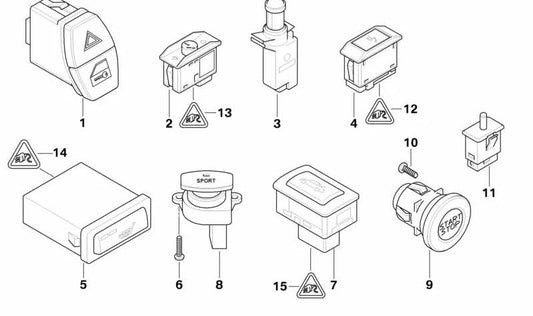 Interruptor de luces antiniebla OEM 61316925022 para BMW E63, E64. Original BMW.