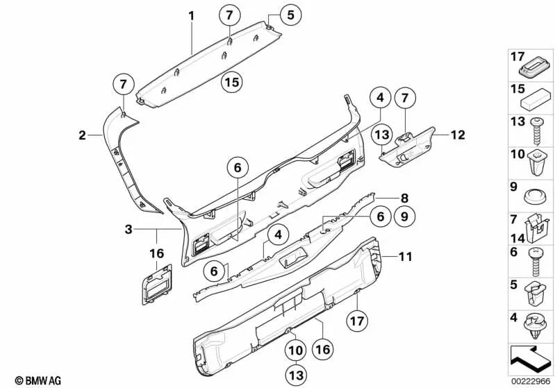 Revestimiento del maletero inferior para BMW X5 E70, E70N (OEM 51497172145). Original BMW.