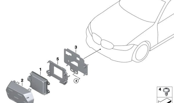 Soporte Sensor Frontal de Radar para BMW G26E, G26F (OEM 66319500173). Original BMW