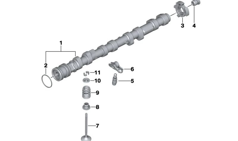 Árbol de levas de escape para BMW E60, E61, E63, E64, E65, E66, E53, E70 (OEM 11317570503). Original BMW