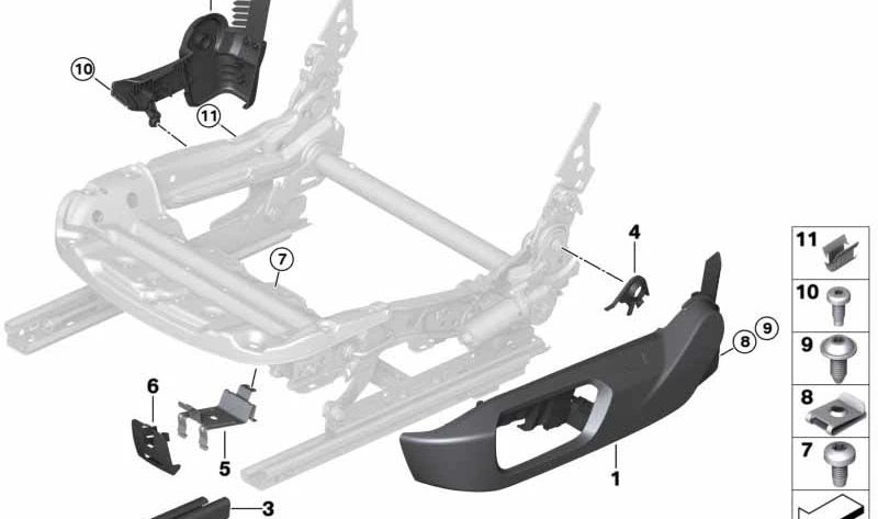 Steuergerätehalterung für BMW 1er F20, F21, 2er F22, F23, F87, 3er F30, F31, F34, F80, 4er F32, F36, F82, i I01, I12, X3 F25, X4 F26 (OEM 52107240136). ). Original BMW