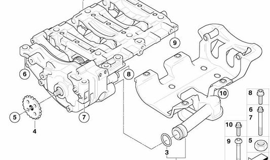 Colector de admisión para BMW E60N, E61N (OEM 11277564234). Original BMW