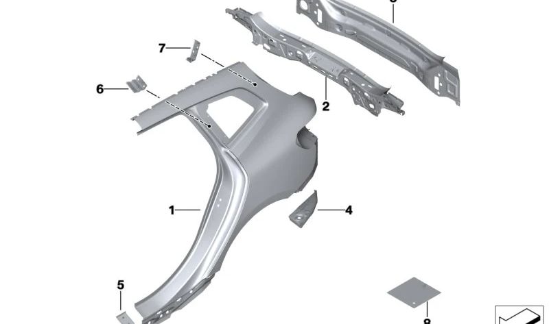 OMSO POSTERIORE OEM 41009850460 per BMW U06. BMW originale.