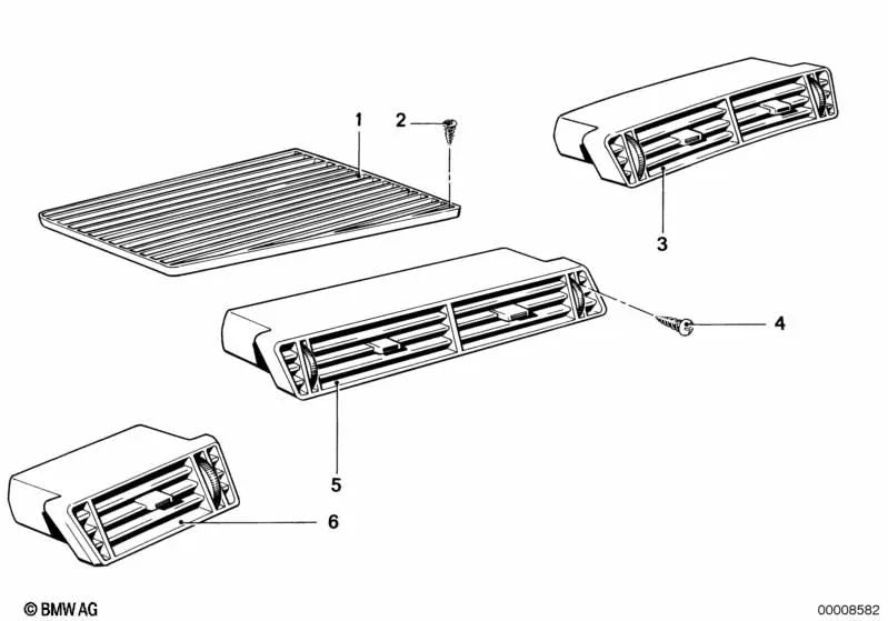 Left air vent for BMW E23 (OEM 64221375031). Original BMW