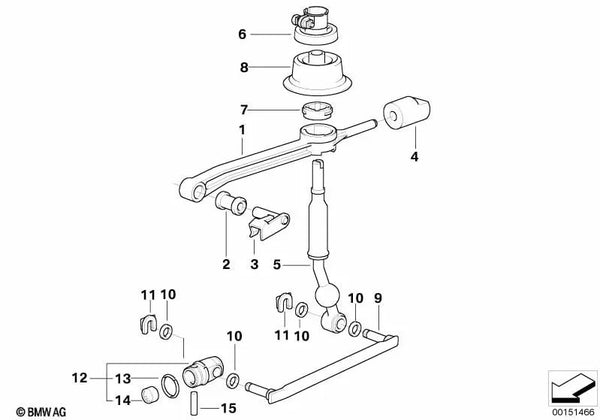 Palanca de cambios curvada para BMW E36 (OEM 25111221544). Original BMW