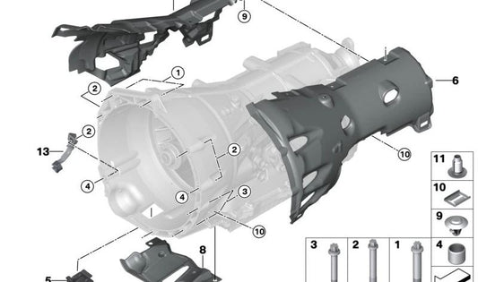 Left acoustic cover OEM 24147649707 For BMW G42, G20, G21, G28, G22, G23, G26, G30, G31, G38, G32, G11, G12, G16, G01, G08, G02, G05, G18, G06, G07, G29, G29, G29 . Original BMW.