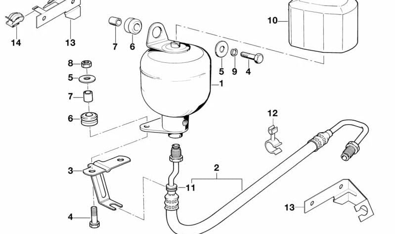 Tubo de presión izquierdo para BMW E12, E28, E24, E23 (OEM 37221120825). Original BMW