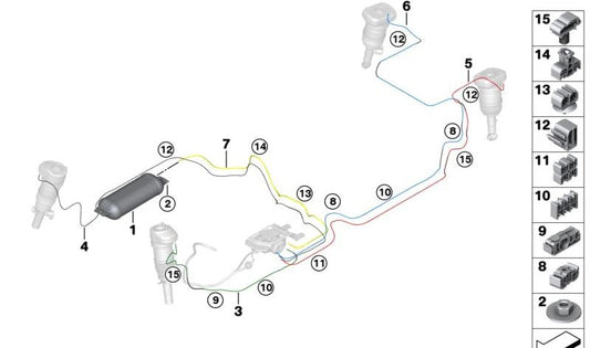 Conductor de aire para BMW X5 G05 (OEM 37206885151). Original BMW