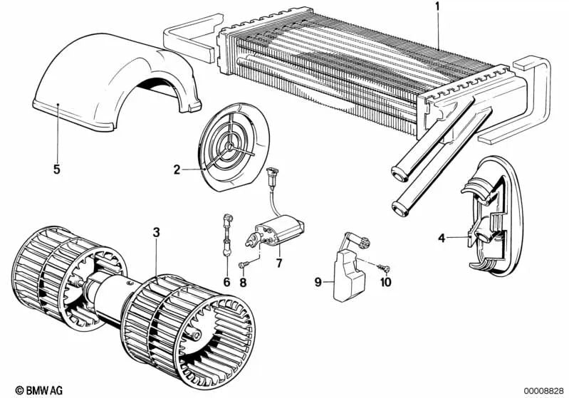 Fan for BMW E28 (OEM 64111386369). Genuine BMW.