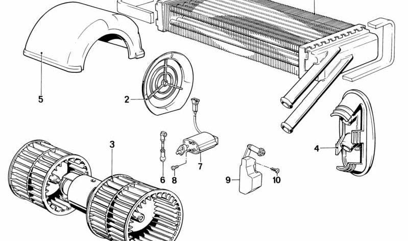 Ventilador para BMW Serie 3 E21, Serie 5 E12 E28, Serie 6 E24 (OEM 64111354618). Original BMW.