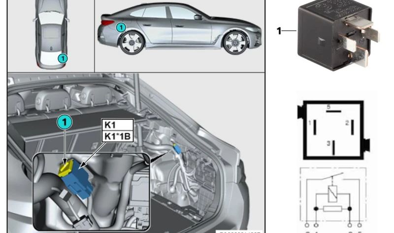 Relé de encendido/apagado negro OEM 61366901469 para BMW (E81, E82, E87, E88, F20, F21, F40, F52, F70, F44, F45, F46, E46, E90, E91, E92, E93, G26, E39, E60, E61, F07, F10, F11, F18, F90, G31, G38, G60, G61, G68, E63, E64, F06, F12, F13, G32, F01, F