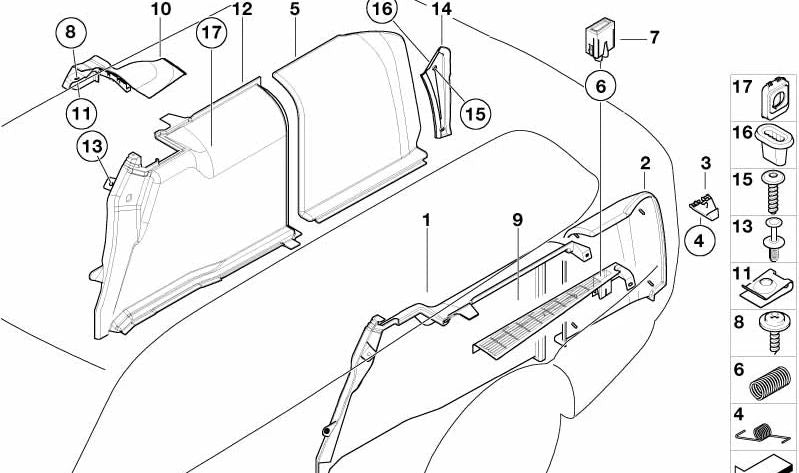 Right Trunk Lid for BMW 5 Series E39 (OEM 51478217052). Original BMW