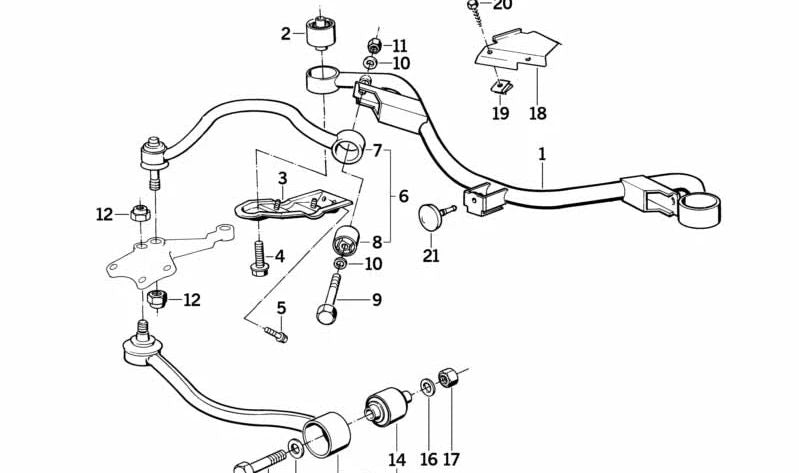 Bar du stabilisateur avant OEM 31121141639 pour BMW E32. BMW d'origine.