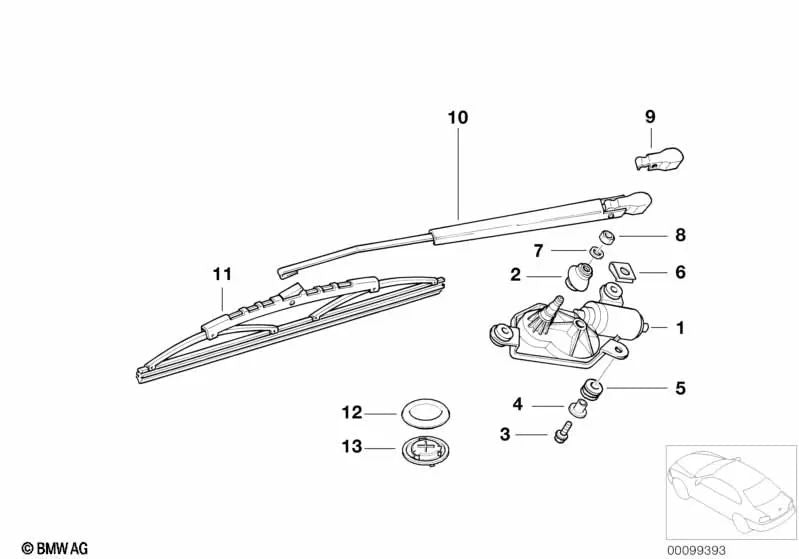 Tuelle para BMW Serie 3 E46 (OEM 61627001601). Original BMW.