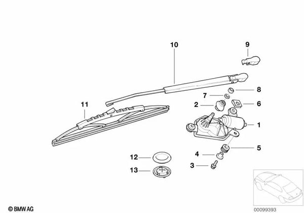 Tuelle para BMW Serie 3 E46 (OEM 61627001601). Original BMW.