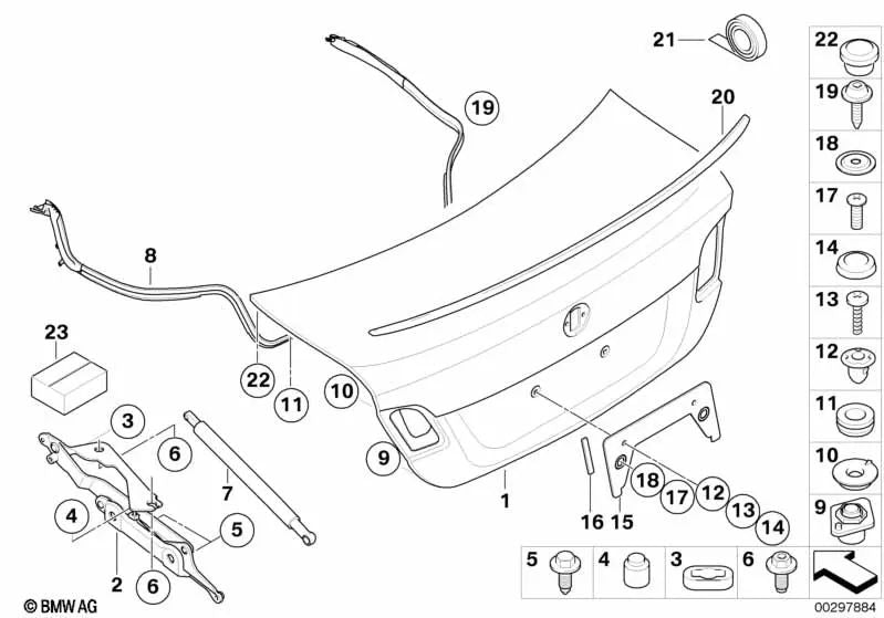 Junta de portón trasero para BMW E92, E92N (OEM 51767166660). Original BMW