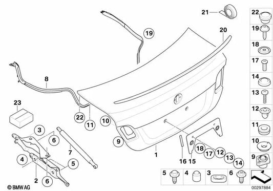 Almohadilla adhesiva para BMW Series 3 E92, E92N, E93, E93N (OEM 51187138968). Original BMW