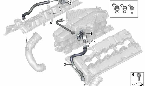 Válvula de ventilación del cárter OEM 11158654459 para BMW G12. Original BMW.