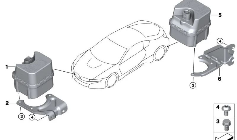 Rear Vehicle Sound Generator for BMW I01, I12, I15, MINI F56E, F56F, F60N (OEM 65125A355B9). Original BMW