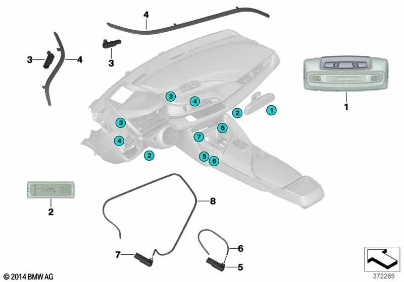 Guide light for BMW I12, I12N, I15 (OEM 63319280995). Original BMW