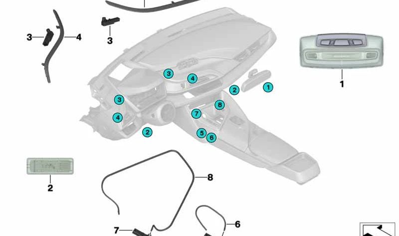 Lente de luz derecha para BMW I12, I12N, I15 (OEM 63319288745). Original BMW