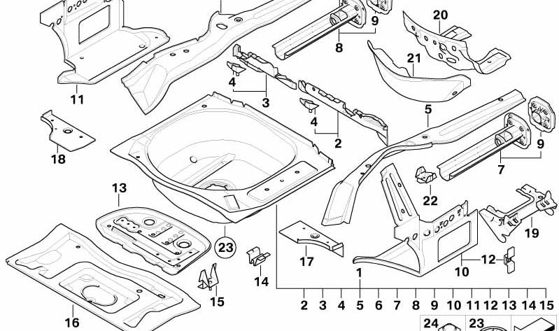 BBAR arrière gauche OEM 41117125161 pour BMW E63 et E64. BMW d'origine.