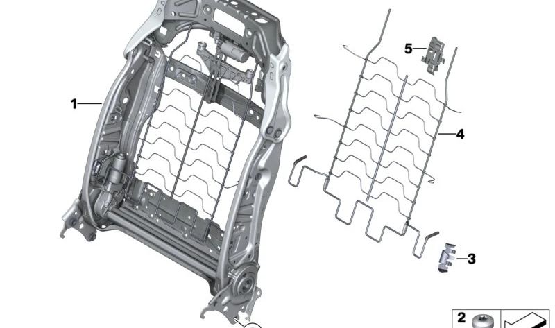 Estructura de respaldo eléctrica para BMW F90, G30, G31, G38, G32, G11, G12, G05, G06, G07 (OEM 52107457276). Original BMW