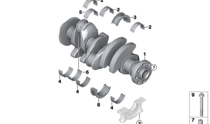 Cojinete de Guía Verde para BMW Serie 1 F20N, F21N, F40, Serie 2 F44, F45, F46, X1 F48, X2 F39, MINI F54, F55, F56, F57, F60 (OEM 11218573916). Original BMW