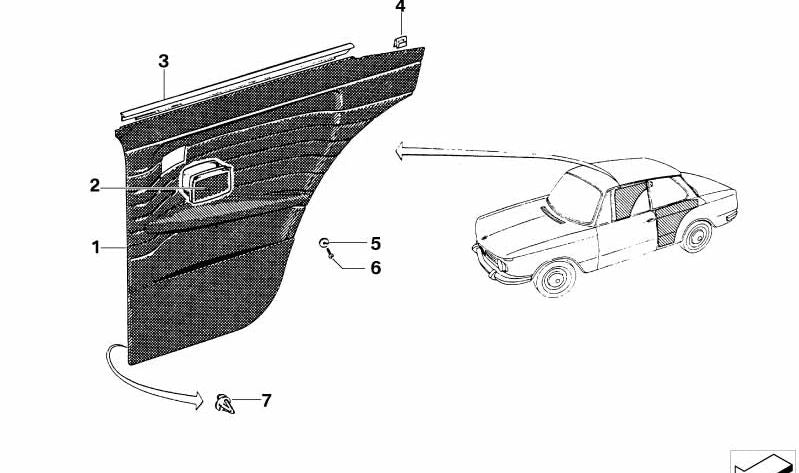 Listón lateral trasero izquierdo para BMW (OEM 51367441120). Original BMW