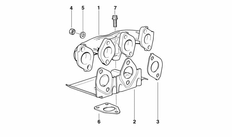 Junta de escape sin amianto OEM 11622243782 para BMW E30, E36, E28, E34. Original BMW