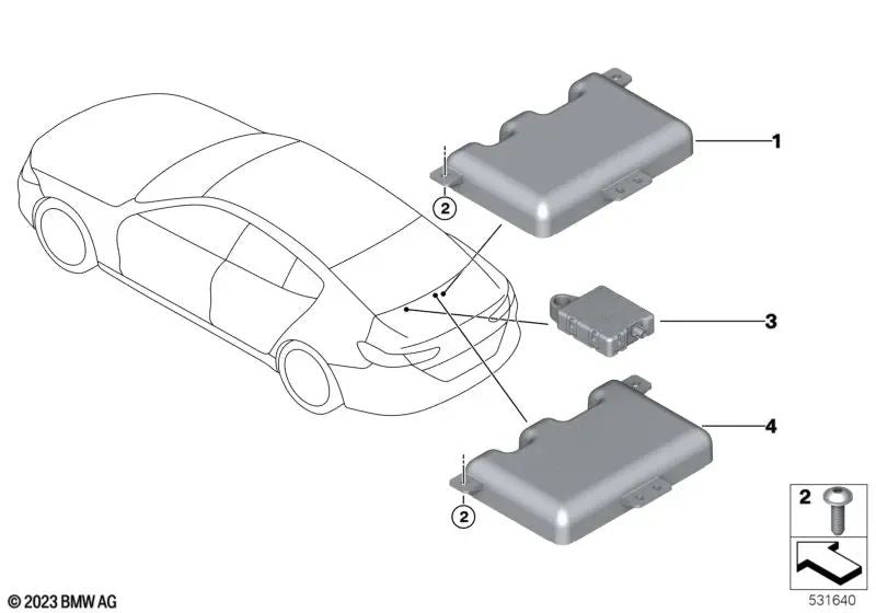 Multibanda Antena para BMW Serie 4 G23, G83, Serie 6 E63, E64, F06, F12, F13, Serie 8 F91, F92, G14, G15, i I15, Z4 G29 (OEM 65209396827). Original BMW