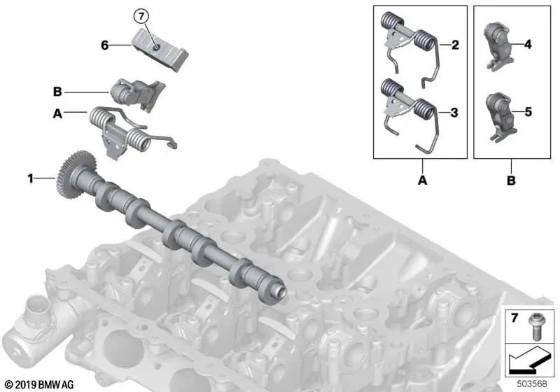 Zwischenhebel para BMW Serie 1 F20N, F21N, F40, F52, Serie 2 F22, F23, F44, F45N, F46, G42, Serie 3 F30N, F31N, F34N, F35N, G20, G21, G28, Serie 4 F32, F33N, F36, G22, G23, G26, Serie 5 G30, G31N, G38, Serie 6 G32, Serie 7 G11, G12N, Serie 8 G14, G15, G16