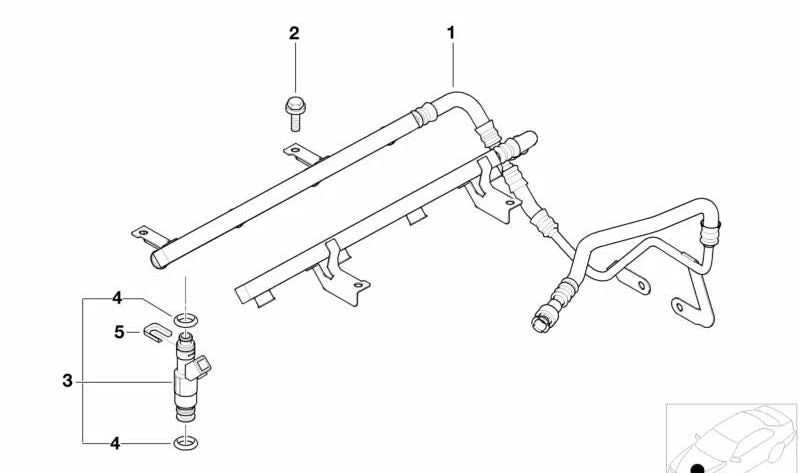 Tubería de Inyección para BMW Serie 5 E39 (OEM 13311407636). Original BMW