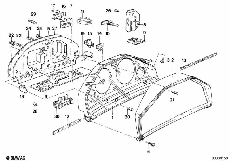 Luz Guía para BMW Serie 3 E30 (OEM 62111377367). Original BMW.