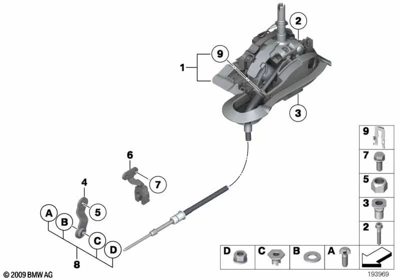 Schaltung Steptronic para BMW E89 (OEM 25167587527). Original BMW.