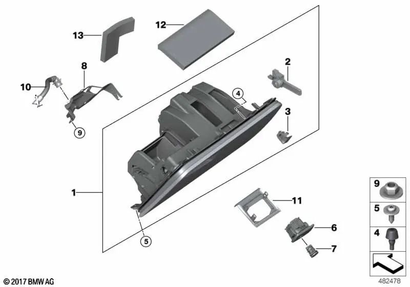 Soporte Bedufter para BMW X3 F97, G01, G08, X4 F98, G02 (OEM 51169379255). Original BMW