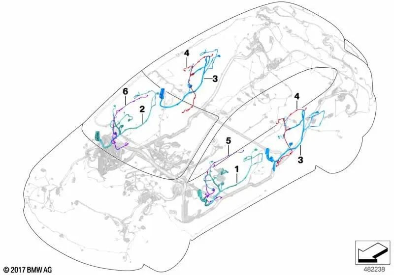 Kabelado lado del conductor para BMW E84, F48, F49, F48N, F49N (OEM 61129384571). Original BMW.