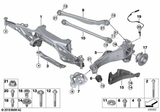 Barra transversal para BMW 2 Series F45, F45N, X1 F48N, F49, F49N, X2 F39 (OEM 33316859897). Original BMW