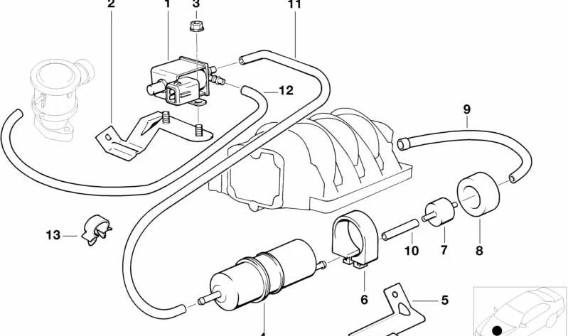 Soporte OEM 11731715260 para BMW E39, E38, E53, E52. Original BMW.