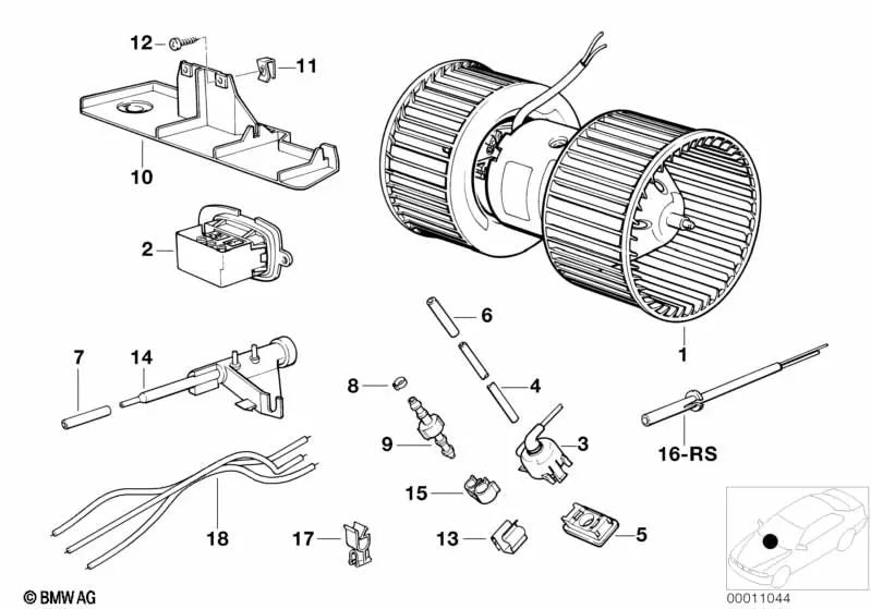 Blende für BMW 5er E34, 7er E32 (OEM 64111384714). Original BMW