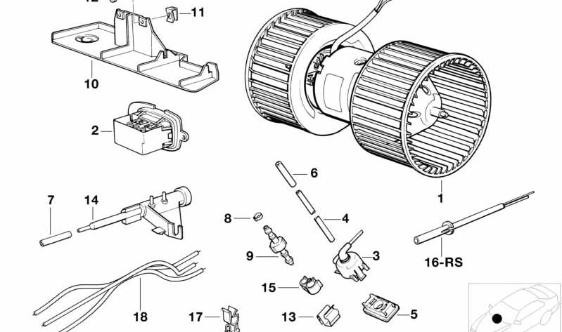 Resistencia para velocidades del ventilador OEM 64111391375 para BMW E34, E32. Original BMW.