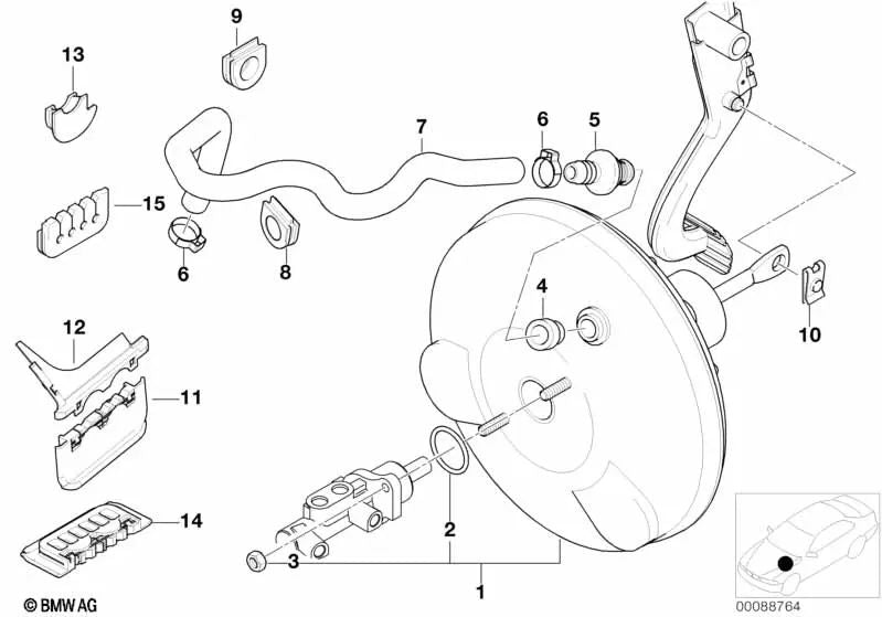 Manguito de goma para BMW Serie 3 E36, E46, X3 E83 (OEM 12521436024). Original BMW.