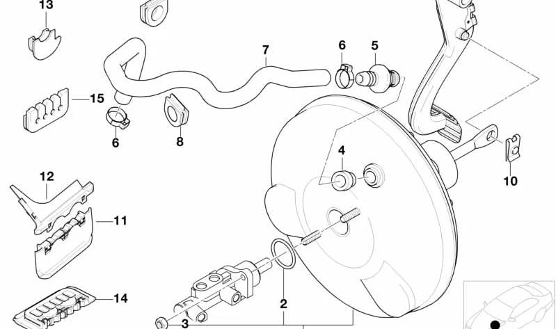 Grommet para BMW Serie 3 E46 (OEM 34301164261). Original BMW