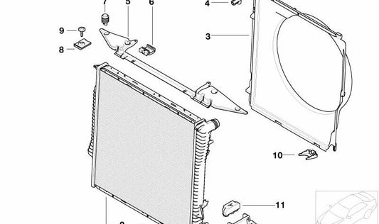 Carcasa del Ventilador para BMW E53 (OEM 17117801204). Original BMW