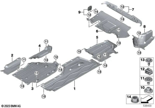 Rechtes unteres Tankgehäuse für BMW 5er G60, G61 (OEM 51759881688). Original BMW