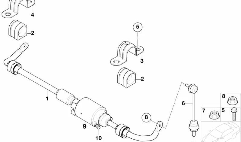 Bieleta de suspensión OEM 33506781539 para BMW E65, E66. Original BMW.