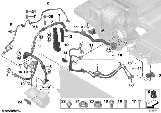 Soporte para Línea de Succión para BMW U06, U11 (OEM 64509871203). Original BMW