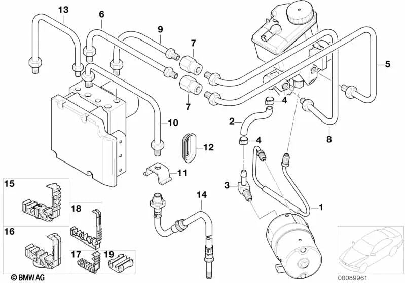 Tubería para BMW Serie 3 E46 (OEM 34326761169). Original BMW