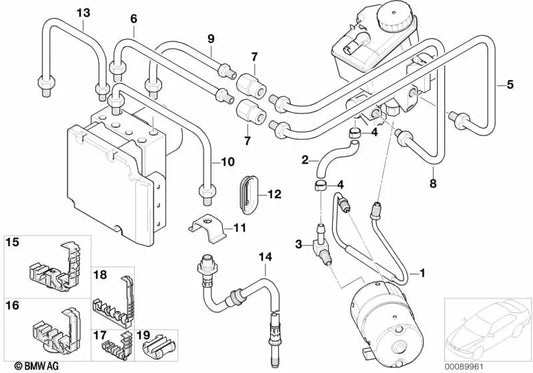 Tubería para BMW Serie 3 E46 (OEM 34326761169). Original BMW