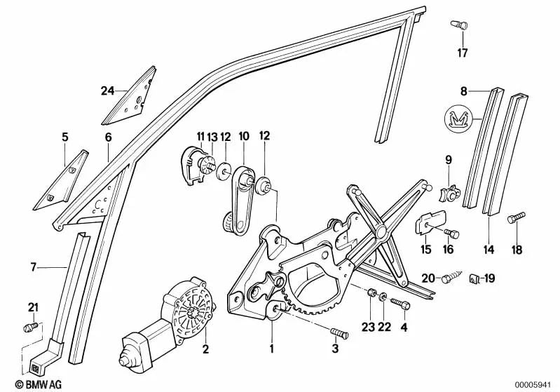 Inner left seal for BMW 5 Series E34 (OEM 51328107575). Original BMW